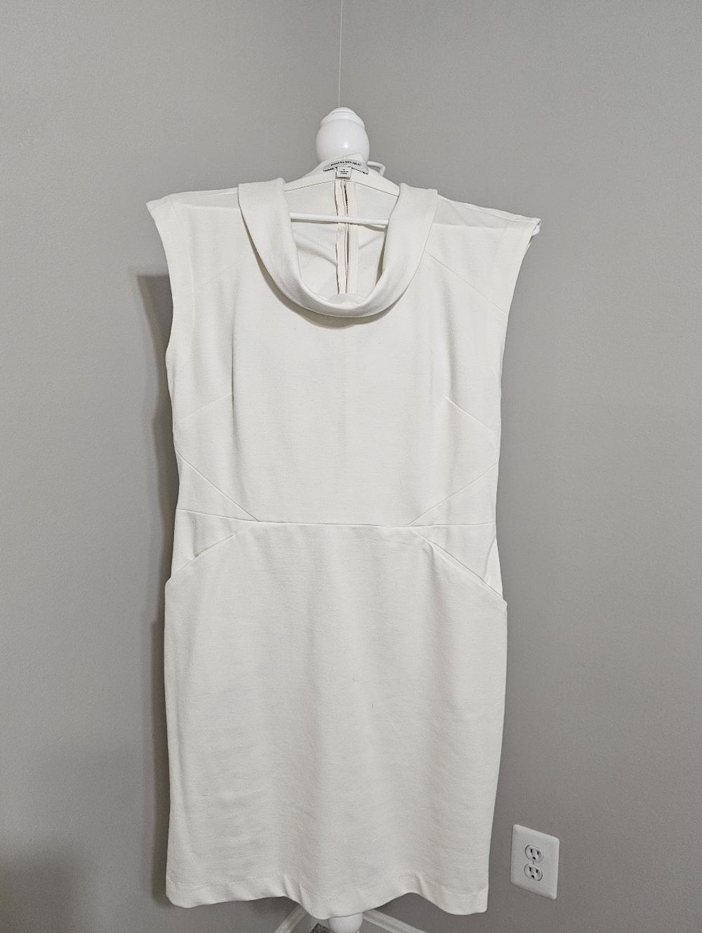 Banana Repuplic Off=White Cowl Neck Sheath Dress